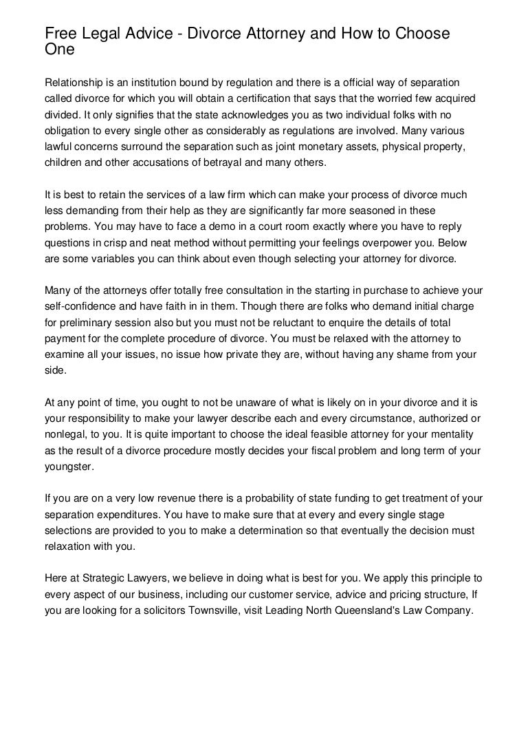 Free Legal Advice Divorce Attorney And How To Choose One