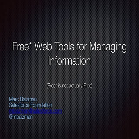 Free (like a puppy) Web Tools for Nonprofits