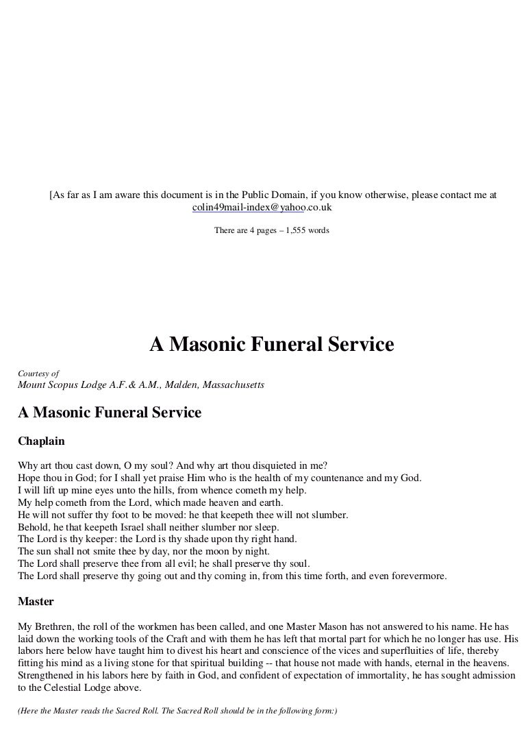 Freemasonry 003 a masonic funeral service