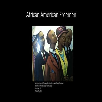 Freemen Blacks in Colonial America