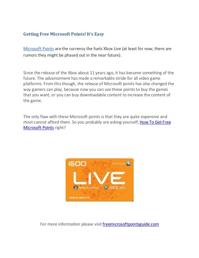 free microsoft currency