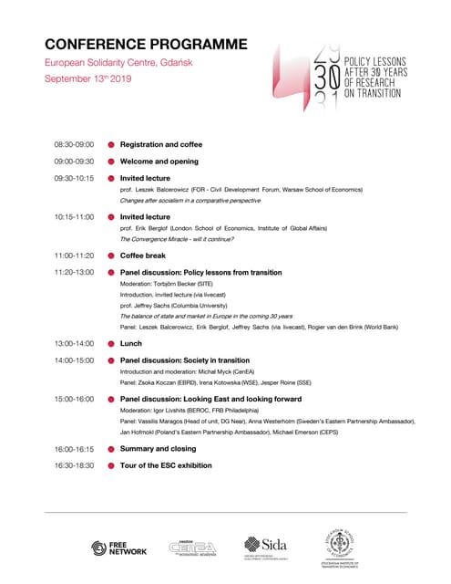 Free network conference: Policy Lessons After 30 Years of Research on Transition