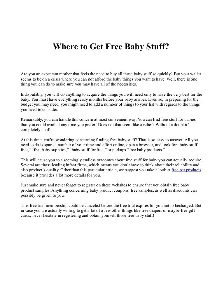 free trial baby stuff