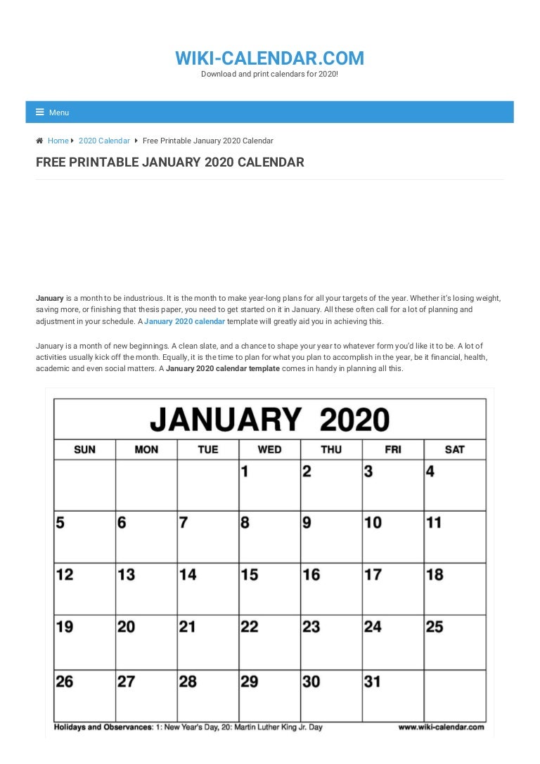 free printable january 2020 calendar wiki calendar com