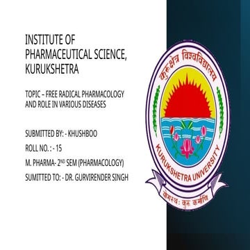 free radicals pharmacology and role in various diseases