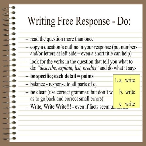 Free Response Guideline | PPT