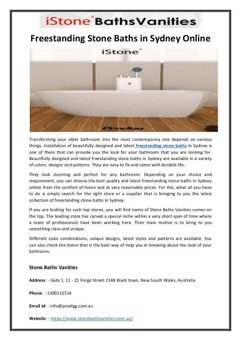 Freestanding Stone Baths In Sydney Online
