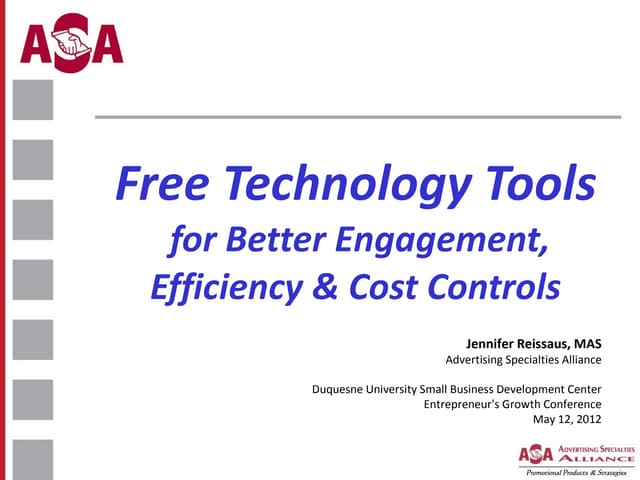 Free Technology Tools - SBDC EGC 2011