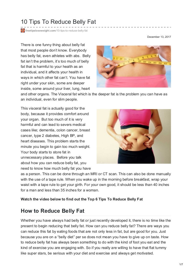 tips to lose belly fat