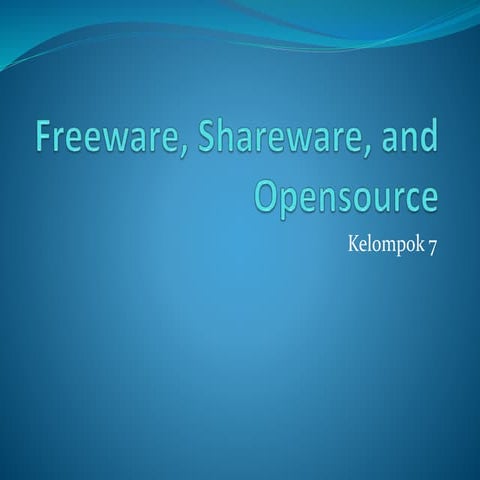 Freeware, shareware, and opensource