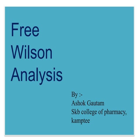 Free wilson analysis