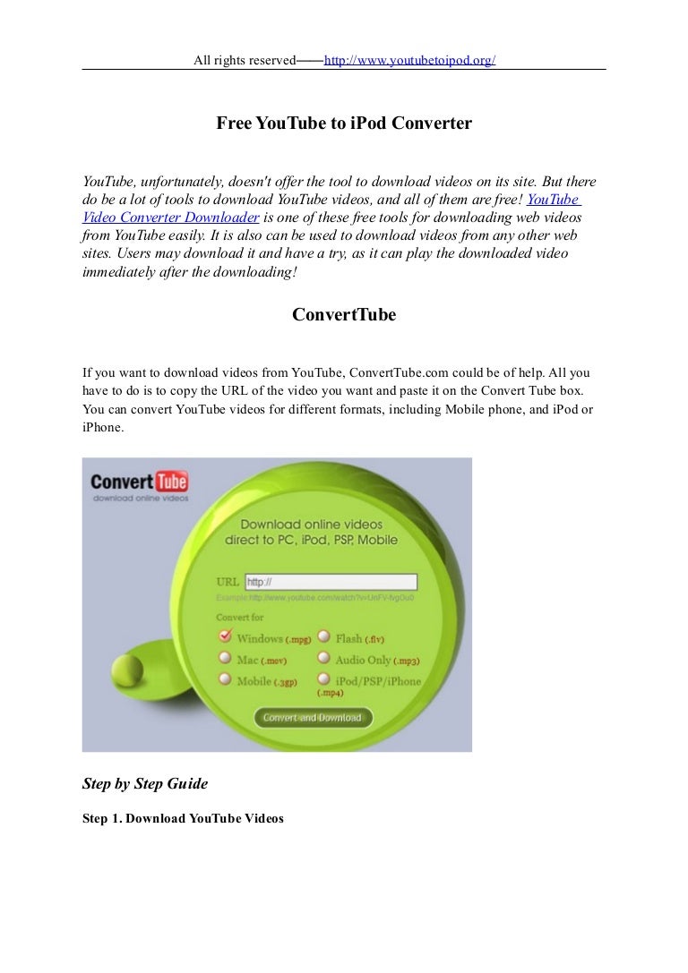youtube to ipod converter free