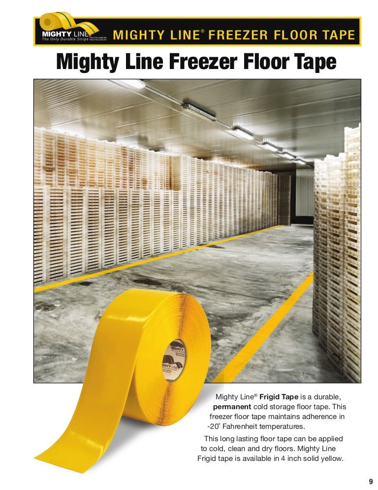 Freezer floor tape and stop painting in cold storage