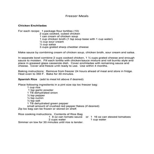 Freezer Meals
