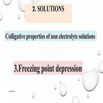 Solutions | Freezing Point Depression | Chemistry Class 12 | By. Mrs Shubhada...