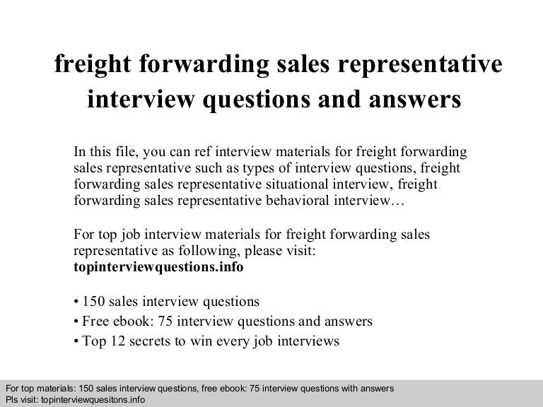 Freight forwarding sales representative interview questions and answe…