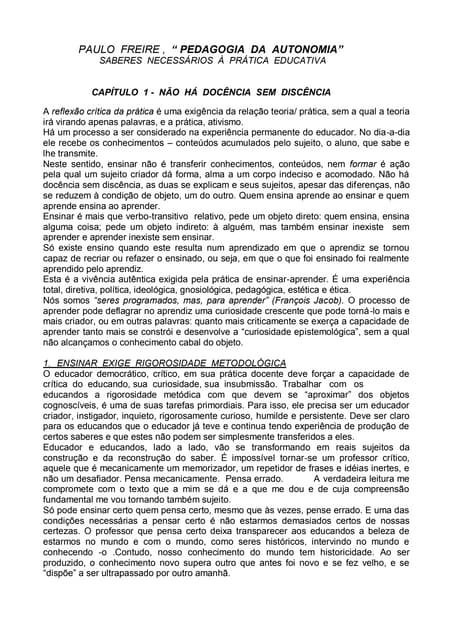 Não há docência sem discência | PDF
