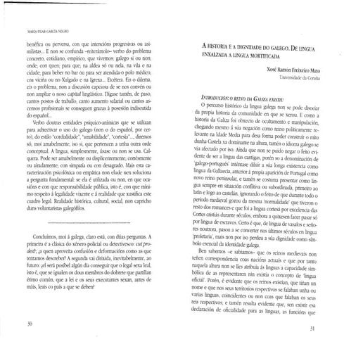 A HISTORIA E A DIGNIDADE DO GALEGO. DE LINGUA ENXALZADA A LINGUA MORTIFICADA