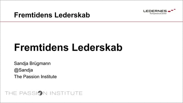 Fremtidens lederskab af Sandja Brügmann  PPT