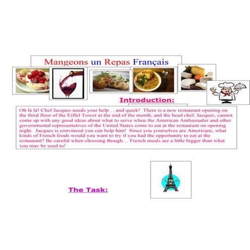 French 1 food webquest