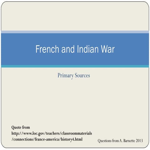The french and indian war | PPT