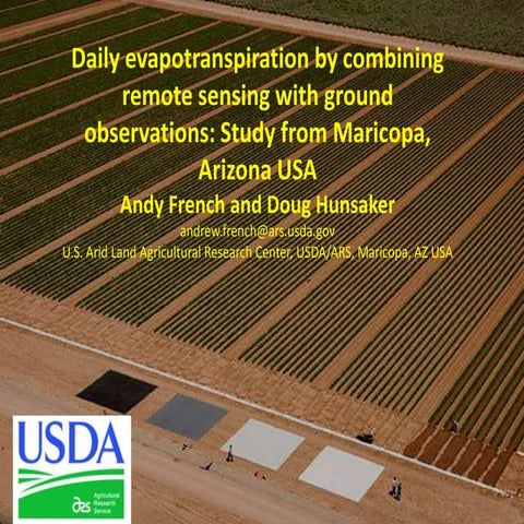 Daily evapotranspiration by combining remote sensing with ground observations...