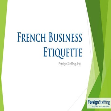 French Business Etiquette