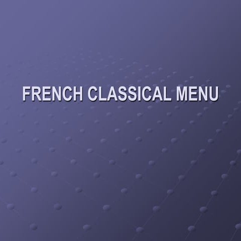 French classical menu