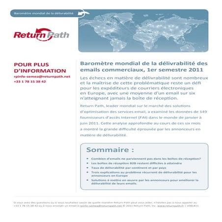 French deliverability benchmark report  2011