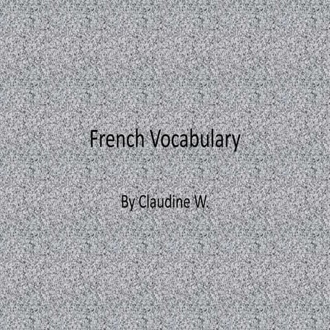 Claudine W. - Introductory Vocabulary
