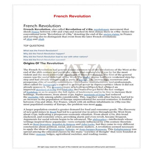 The French Revolution Class 9 Study Material pdf free download | PDF
