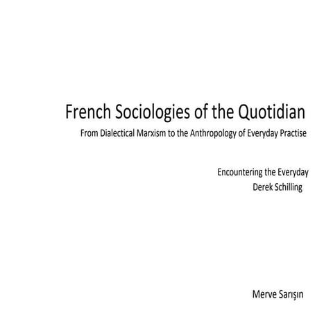 French sociologies of the quotidian