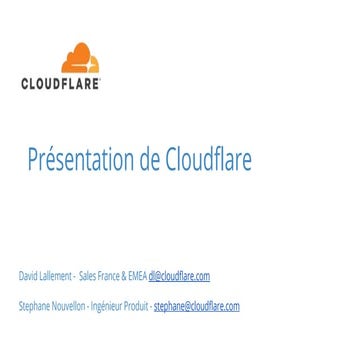 Decouverte de Cloudflare (Cloudflare Introduction in French) | PPTX