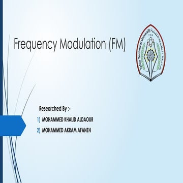 frequecy modulation fm by mohammad afaneh and mohammad aldaour