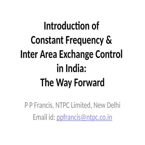 frequency control in India by regulating remotely generation of indian power ...