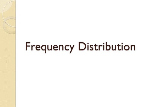 frequency distribution table | PPSX