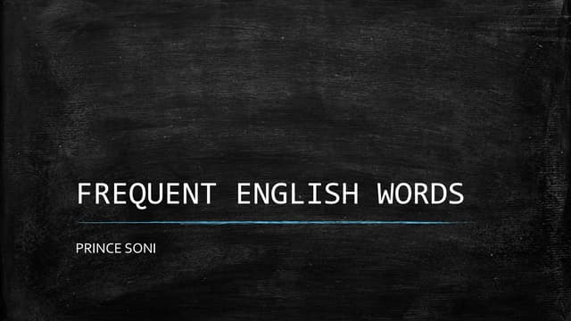 Frequent english words