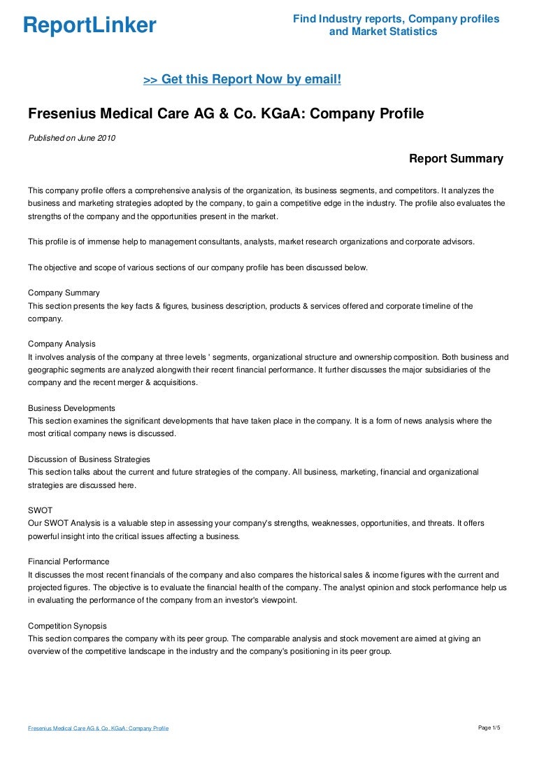 Fresenius Medical Care Organizational Chart