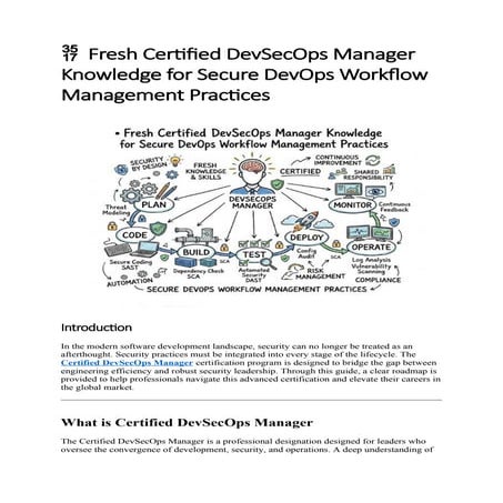 Fresh Certified DevSecOps Manager Knowledge for Secure DevOps Workflow ...