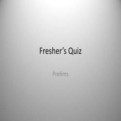Freshers' Movie Quiz 2012