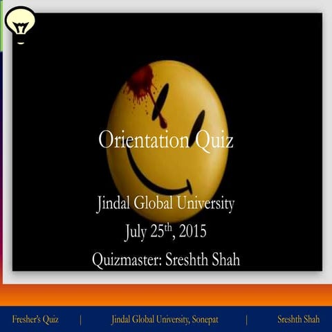 Freshers quiz 2015 at Jindal Global University, Sonepat 