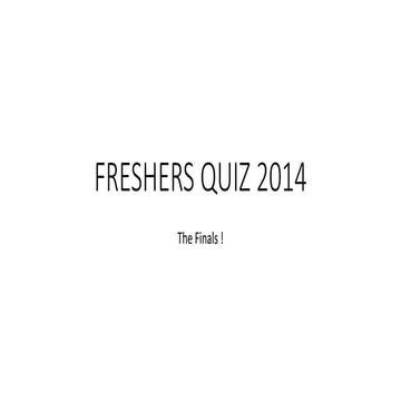 IIM Ranchi Freshers Quiz 2014 Finals