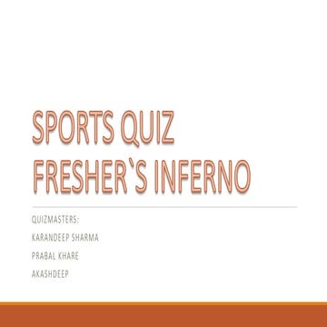 Freshers' Inferno Sports Quiz