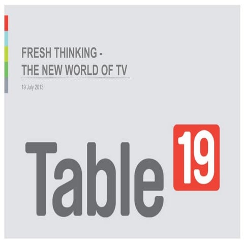 Fresh Thinking   the new world of tv