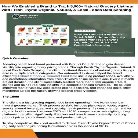 Fresh Thyme Organic Natural & Local Foods Data Scraping.pptx