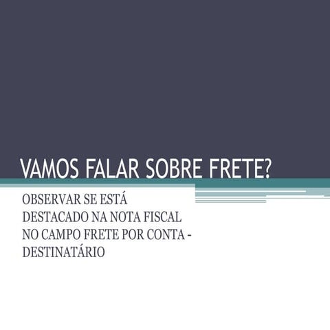 Vamos falar sobre frete?