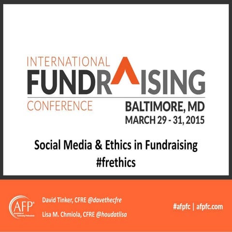 Social Media & Ethics in Fundraising #Frethics