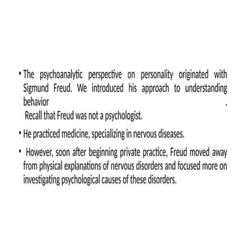 PSYCHOANALYTIC THEORY GIVEN BY SIGMUND FREUD