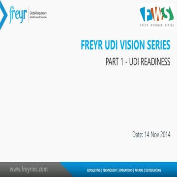 FREYR UDI VISION SERIES SESSION 1 - UDI READINESS