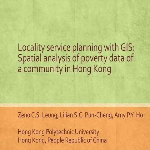 Locality service planning with geographical information system: Spatial analy...